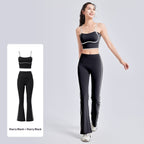 Juyitang Peach-Line Yoga Set High-Elastic Strappy Tank Top And High-Waist Pants Combo