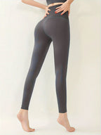 High-Waist Tummy Control Leggings - Butt Lifting Skinny Jeans for Women | Double-Breasted Button Closure