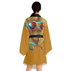 Retro Cool Orange - Womens Kimono Robe