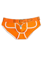 Zipper Belt Printed Cotton Pouch Briefs