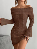 Polyester Women's Sweater Loose Casual Dress