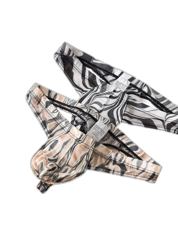 3 Pack Men's Ice Silk Comfy Waistband Low-Rise Sexy Stretch Thong