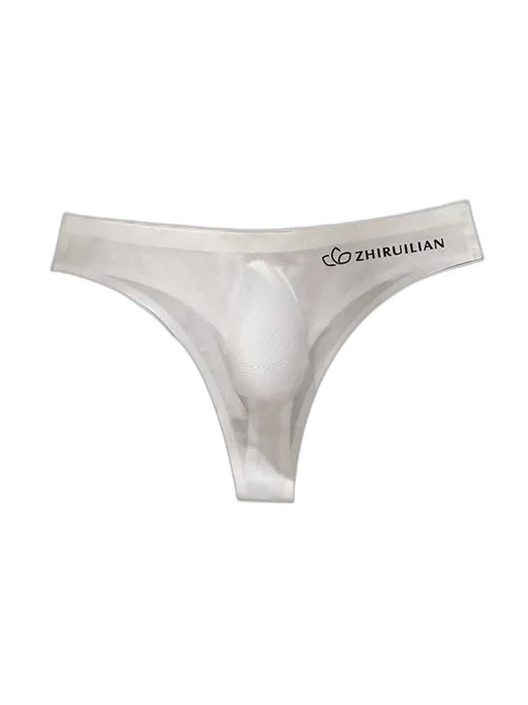 4-pack Men's Sexy Solid Color Letter Seamless Thong