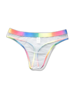 3-pack Men's Rainbow Trim Sheer Mesh Thong