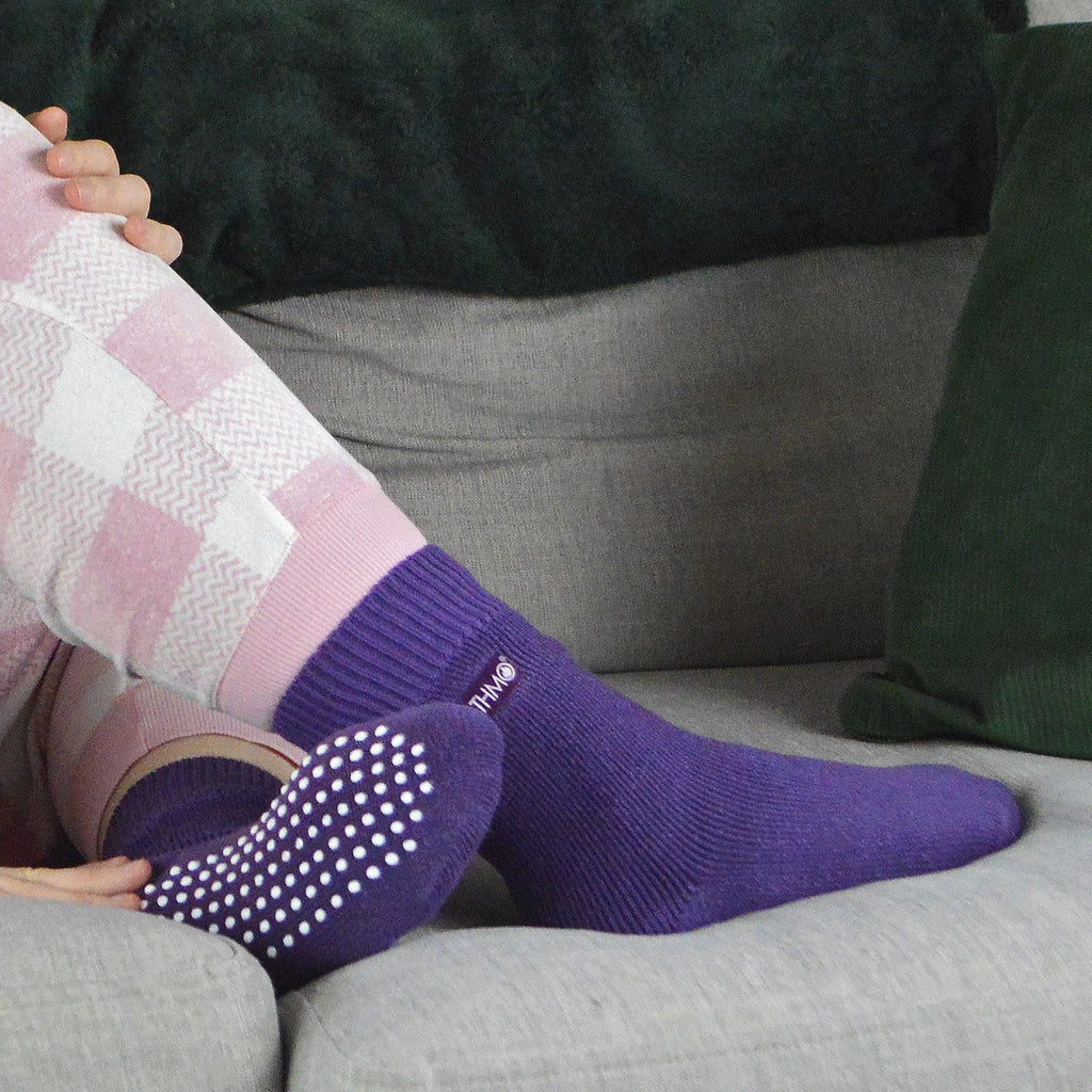 1 Pack Ladies Cosy Non Slip Thermal Slipper Socks with Grippers