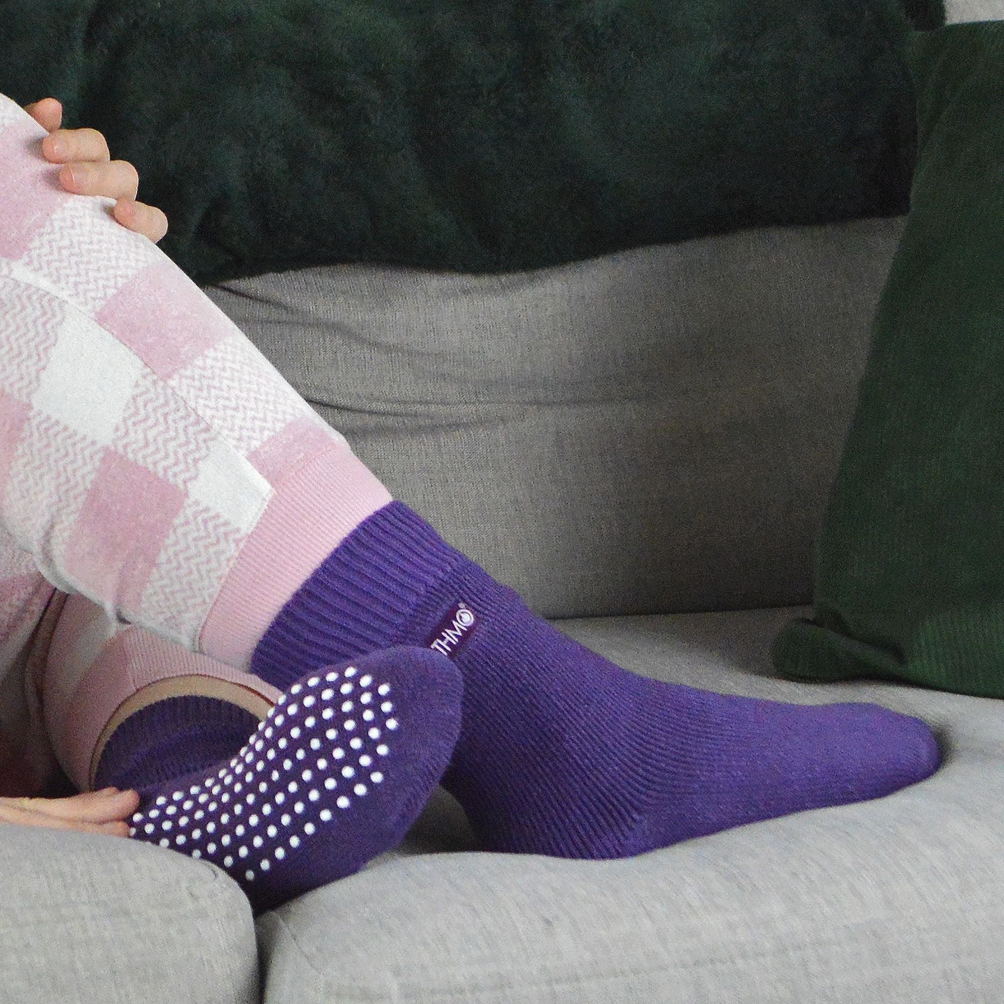 1 Pack Ladies Cosy Non Slip Thermal Slipper Socks with Grippers