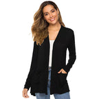 European And American Mid-length Long-sleeved Cardigan Sweater Women