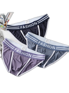 3 Pack Men's High-Cut Sexy Comfortable U-Convex Breathable Briefs