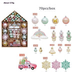 Christmas Decorations 6CM Painted PET