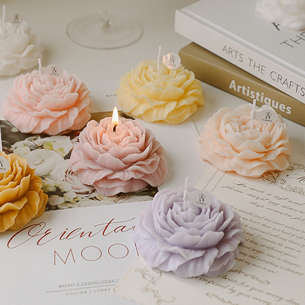 Aromatherapy With Hand Gift Peony Shape Candle Valentine's Day