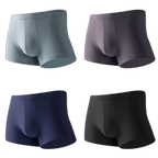 4Pcs Modal Pure Color Thin U Convex Boxer Briefs For Men