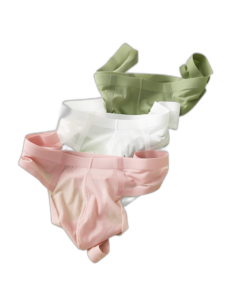 3 Pack Men's Solid Color Seamless Comfort Quick-Dry Breathable Thongs