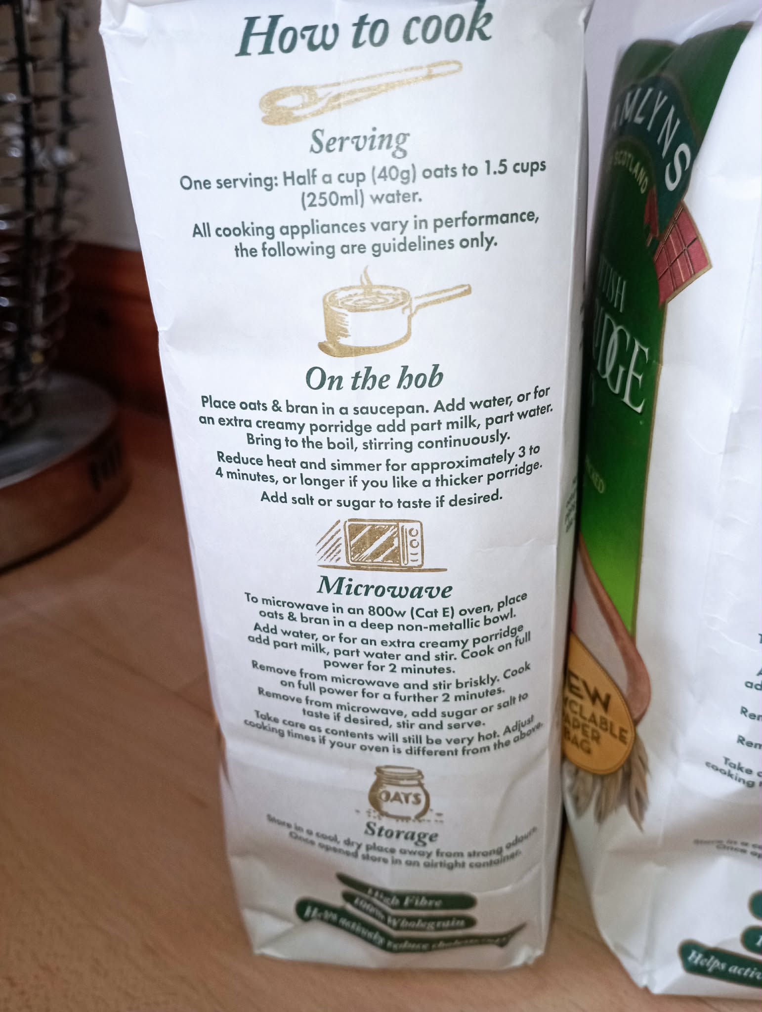 HAMLYNS OF SCOTLAND PORRIDGE (2 packs)