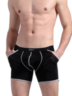 3 Pack Men's Long Leg Boxer Briefs Made of Ultra-Thin Ice Silk with Anti-Wear Elastic