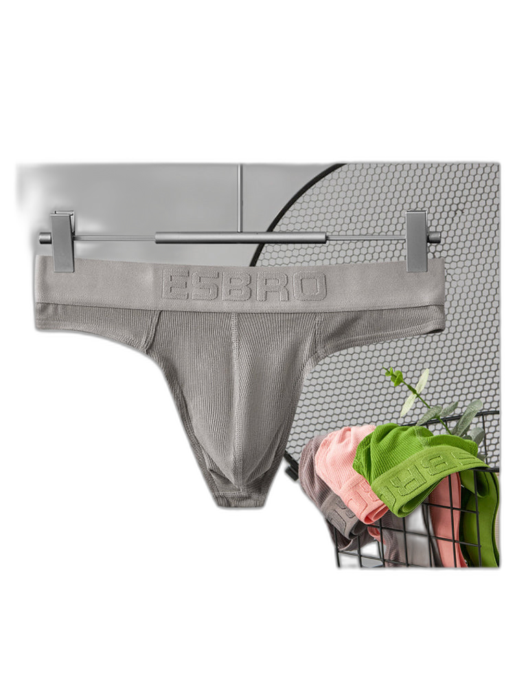 2 Pack Men's Ribbed Butt-Lifting U-Pouch Sexy Thong