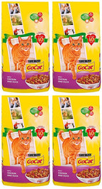 4 x Go-Cat With A Tasty Duck And Chicken Mix 1+ Years Adult 2Kg