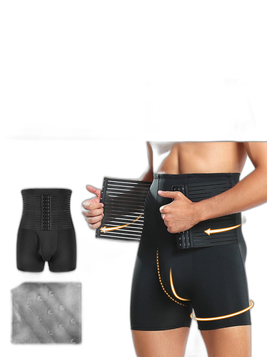 Men's Tummy Control Boxer Briefs with Open Fly