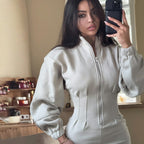 Fashion Waist-controlled Design Sweater Dress Personalized Hot Girl Women's Clothing