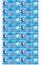 16 x Extra Refreshers Peppermint Sugar Free Chewing Gum Handy Box 7Pcs