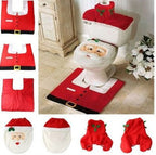 Christmas Bathroom Toilet Set - 3-Piece Festive Decor with Santa, Snowman, Elf & Reindeer Designs