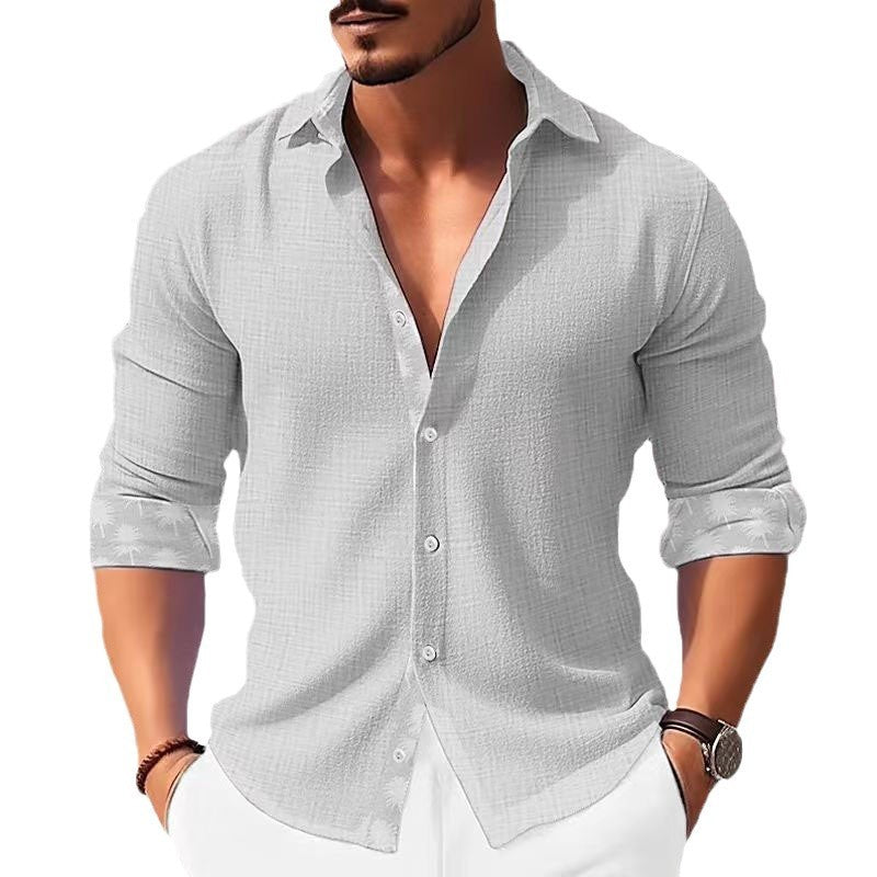 Printed Men's Clothing Fashion Long Sleeve Shirt