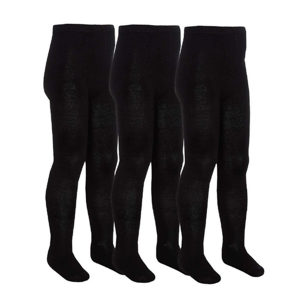3 Pack Girls Soft Plain Bamboo School Tights (5 Sizes)
