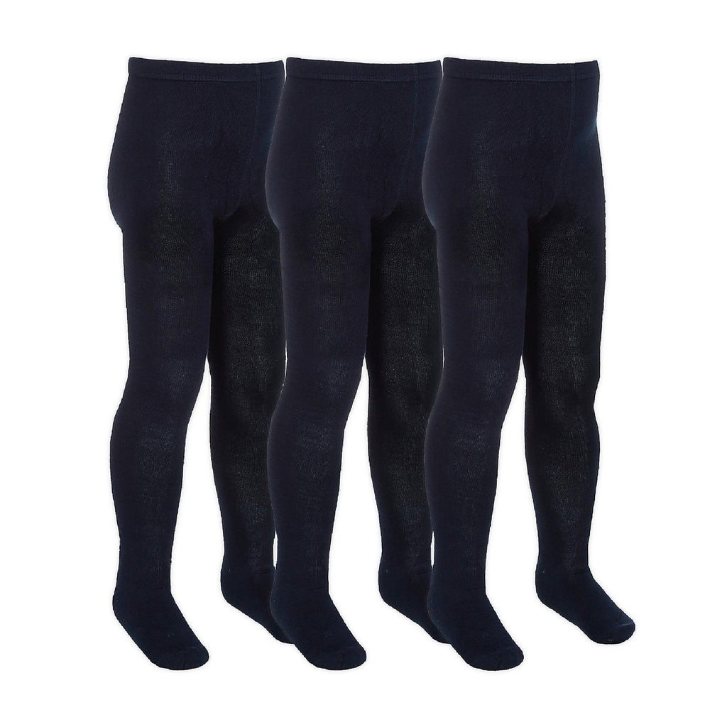 3 Pack Girls Soft Plain Bamboo School Tights (5 Sizes)