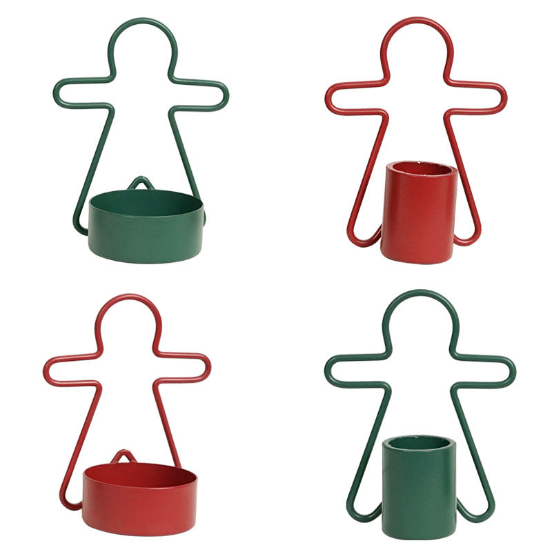 Gingerbread Man Small Candlestick Decoration Christmas Candlestick