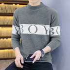 Men's Korean-style Trendy Loose-fitting Fleece-lined Thickened Sweater