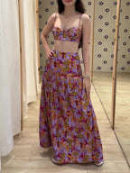 Holiday Floral Top & Skirt Set