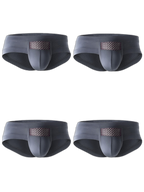 Aoelemen 4 Pack Men's Breathable U Convex Pouch Briefs