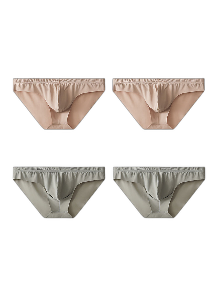 4 Pack Men's Ice Silk Lightweight Breathable Minimalist Briefs