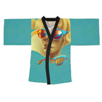 Retro Cool Blue - Womens Kimono Robe