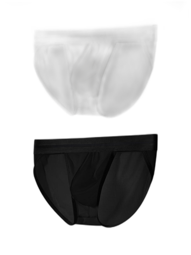 2 Pack Men's Ultra-Soft Ice Silk Quick-Dry Smooth Cooling Briefs