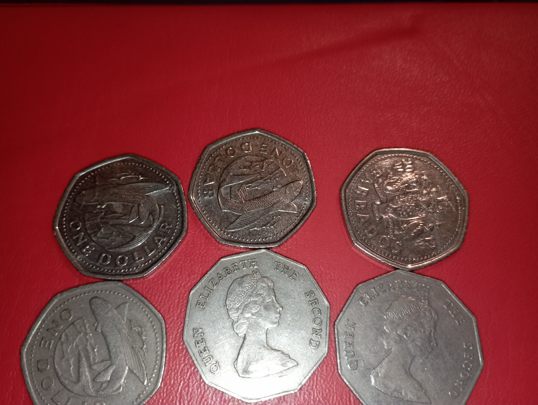 COIN : 6 DIFFERENT COINS - 4 BARBADOS & 2 EAST CARIBBEAN COINS