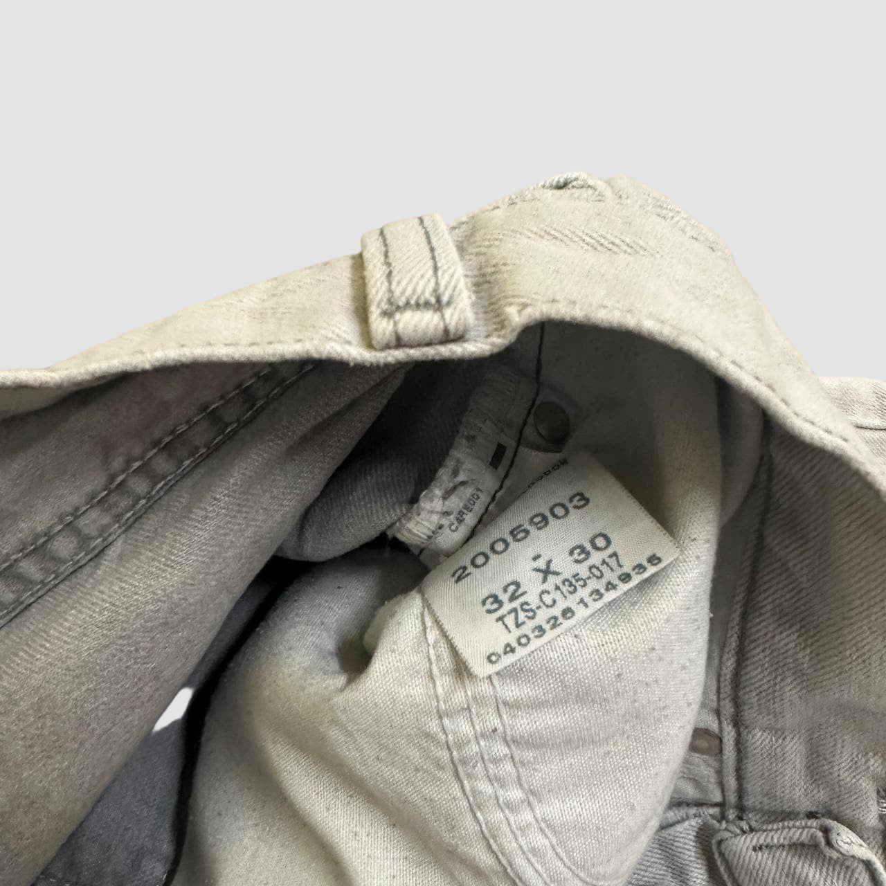 Vintage Lee Frayed & Distressed Straight Leg Jeans Grey W32 L27