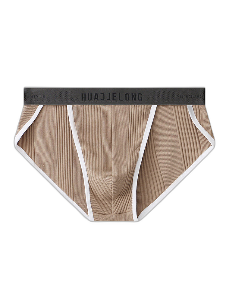 4 Pack Men's Solid Color Cotton Breathable Trendy Briefs