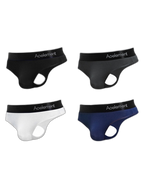 4 Pack Men's Low-Rise Stretchy U-Pouch Thongs
