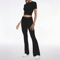 European And American-style Sporty Short-sleeve T-shirt And Long Pants Two-piece Women's Outfit