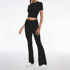 European And American-style Sporty Short-sleeve T-shirt And Long Pants Two-piece Women's Outfit