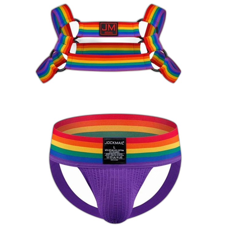 Jockmail Pride Warrior Rainbow Harness Set