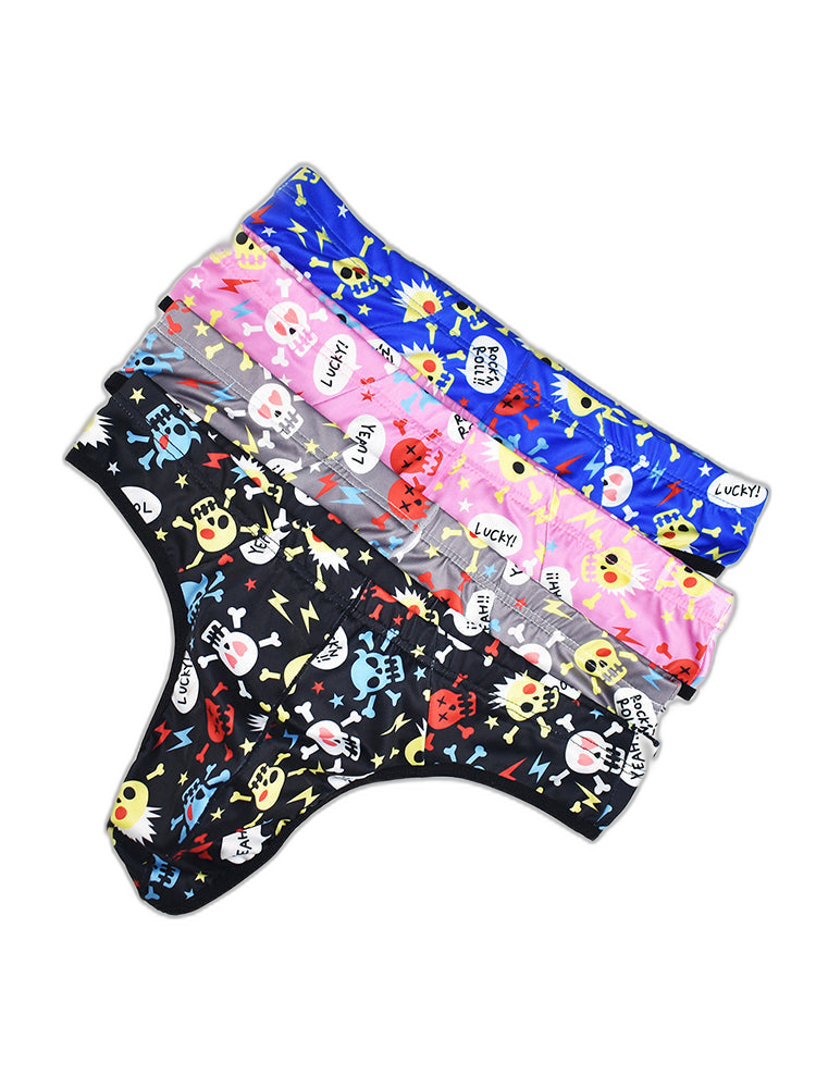 3 Pack Men's Skull Print Thong - Edgy & Sexy