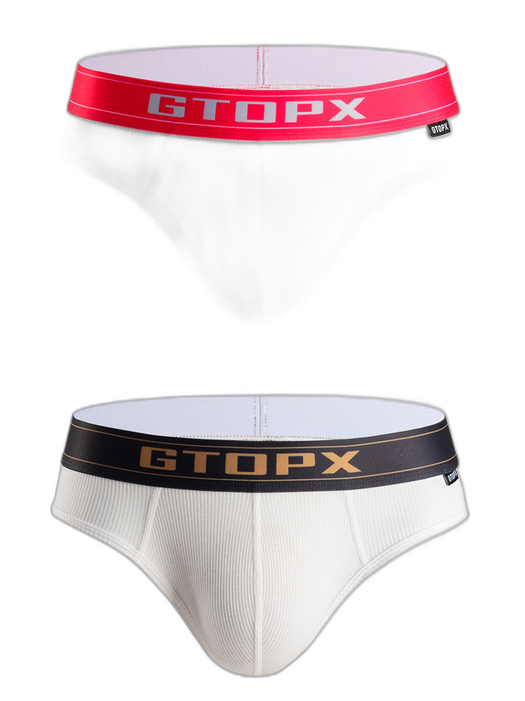 Men's Threaded Fabric U Convex Low-Rise Briefs