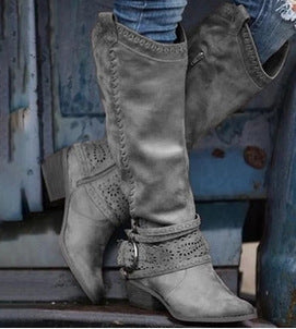 Women's Suede Knight Boots | High Tube Martin Boots | European Fashion | 6 Colours | EU 35–43 | Michan Direct