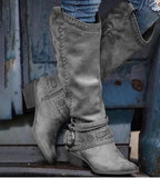 Women's Suede Knight Boots | High Tube Martin Boots | European Fashion | 6 Colours | EU 35–43 | Michan Direct