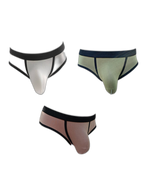 3 Pack Men's Seamless Comfort Large Supportive Pouch Sexy Low-Rise Briefs