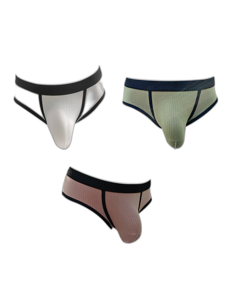3 Pack Men's Seamless Comfort Large Supportive Pouch Sexy Low-Rise Briefs