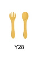 Baby Feeding Set - Silicone Spoon & Fork, Food-Grade BPA-Free
