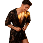 Masculine Lace Thong + Bathrobe Set