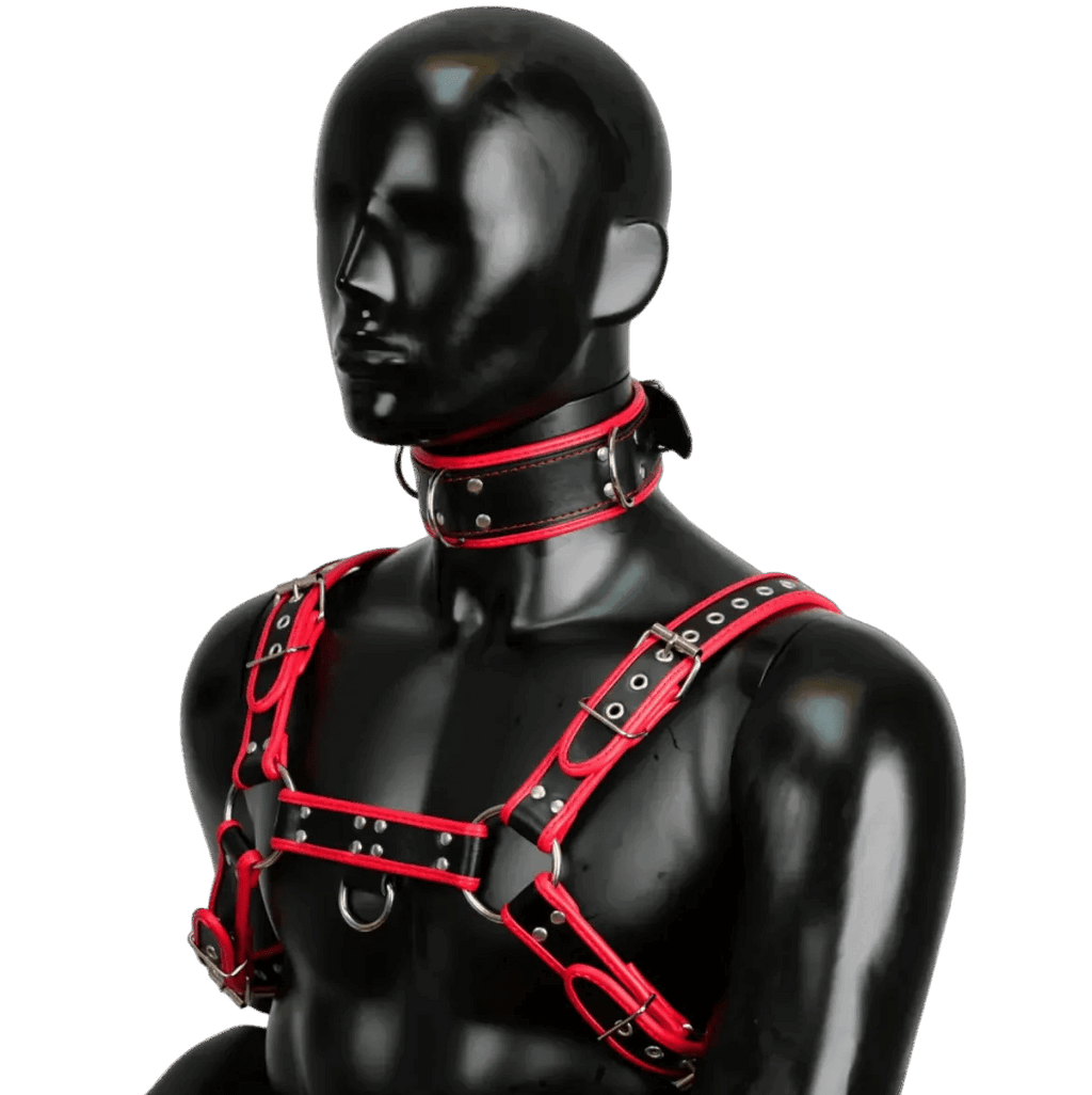 Harness, Cuff, Collar Bundle Red
